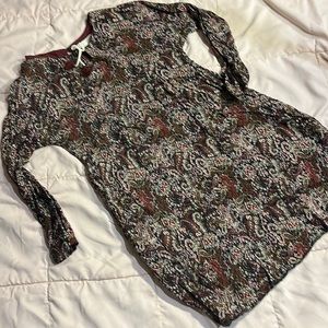 Zara long sleeve dress maroon color